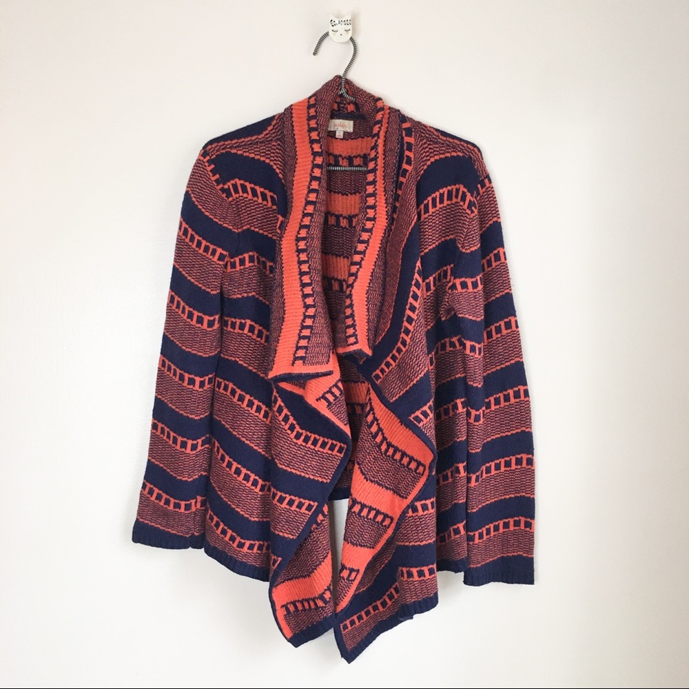 Pixley Willow Open Front Drape Bohemian Cozy Blend Cardigan Blue Size Medium